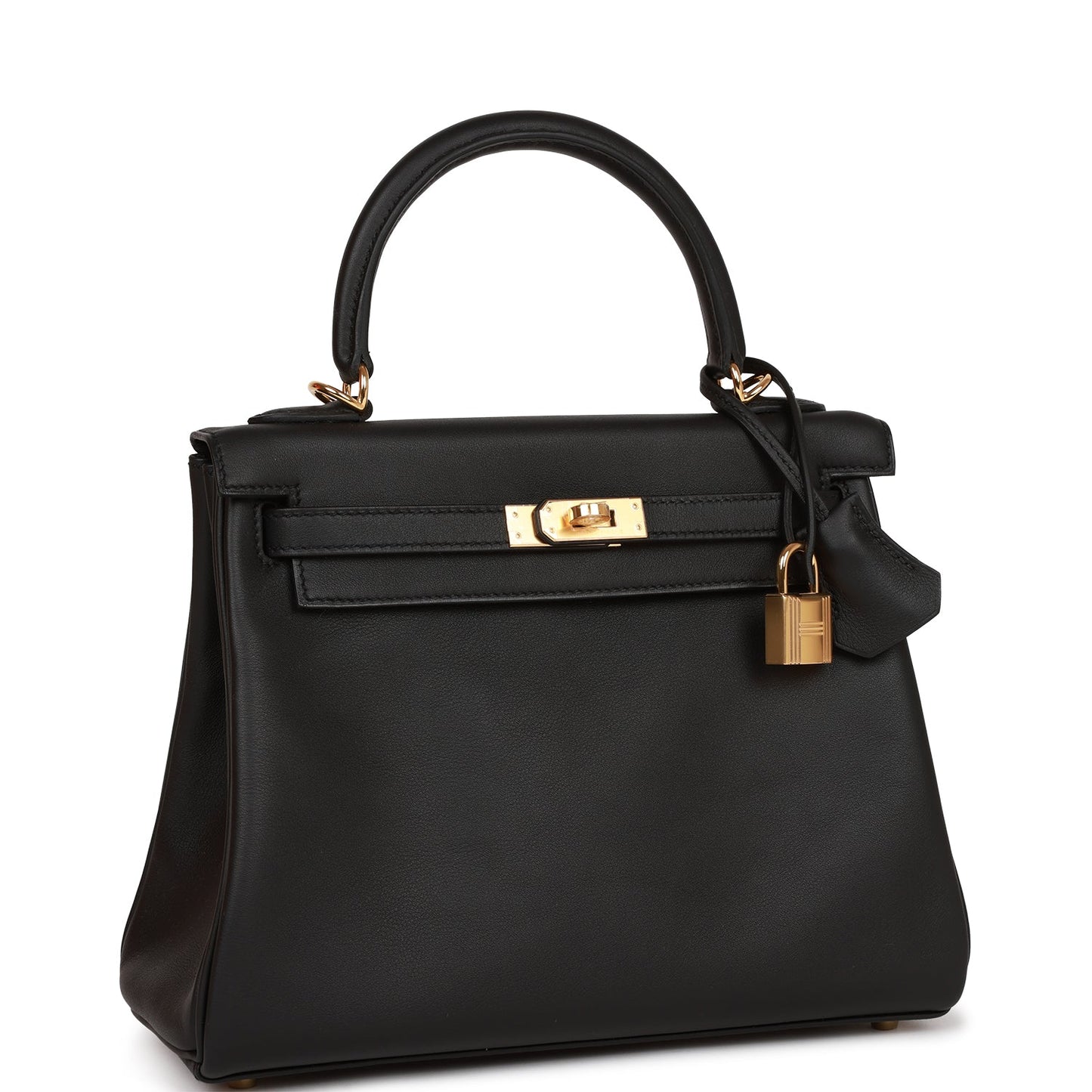 Hermes Kelly Retourne 25 Black Swift Gold Hardware