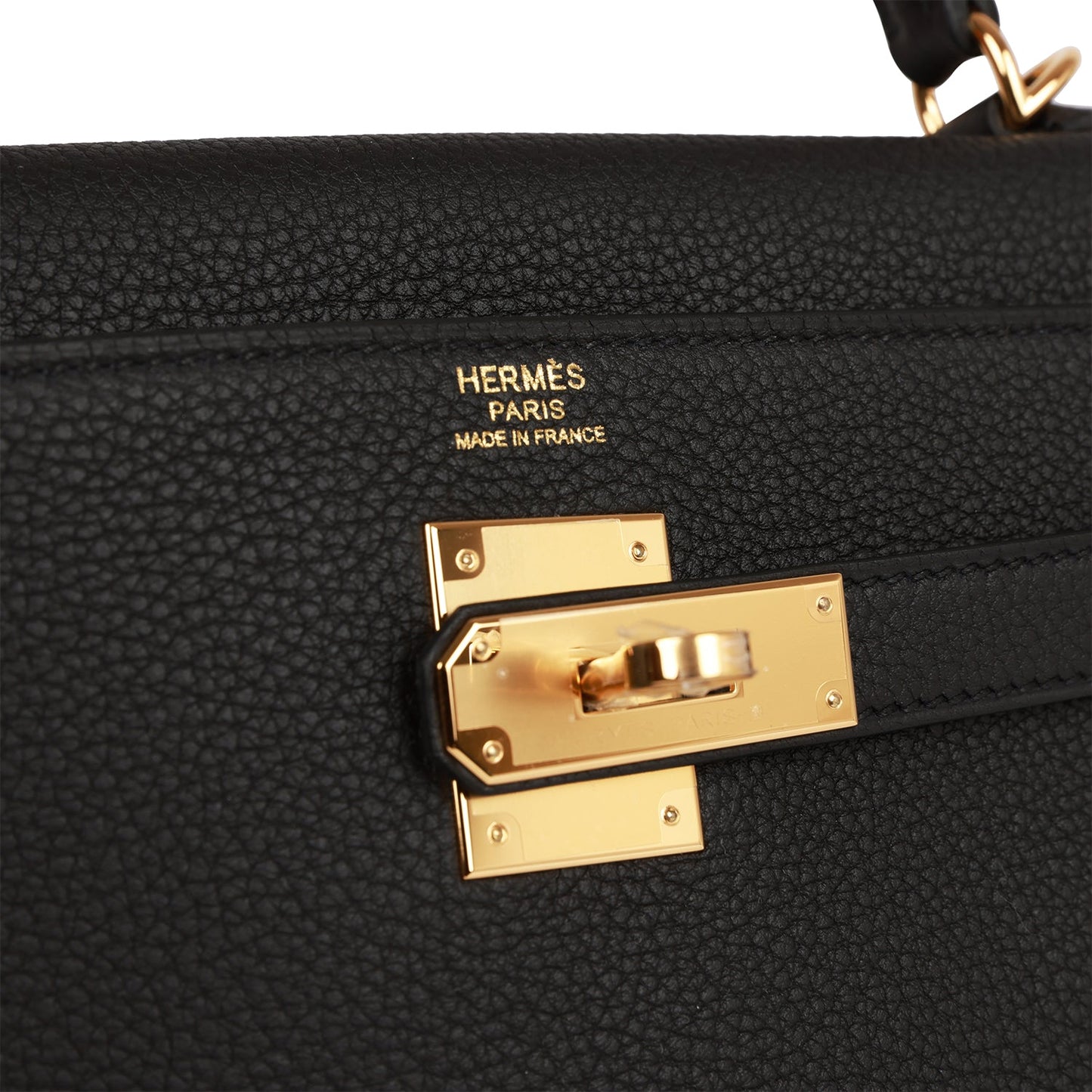 Hermes Kelly Retourne 32 Black Togo Gold Hardware