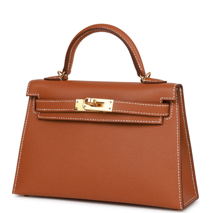 Hermes Kelly Sellier 20 Gold Epsom Gold Hardware