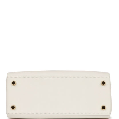 Hermes Kelly Retourne 25 White Swift Gold Hardware