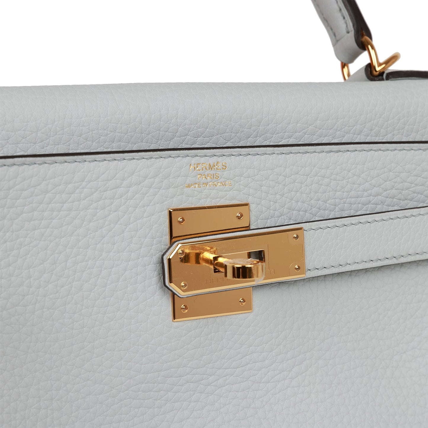 Hermes Kelly Retourne 28 Bleu Pale Clemence Gold Hardware