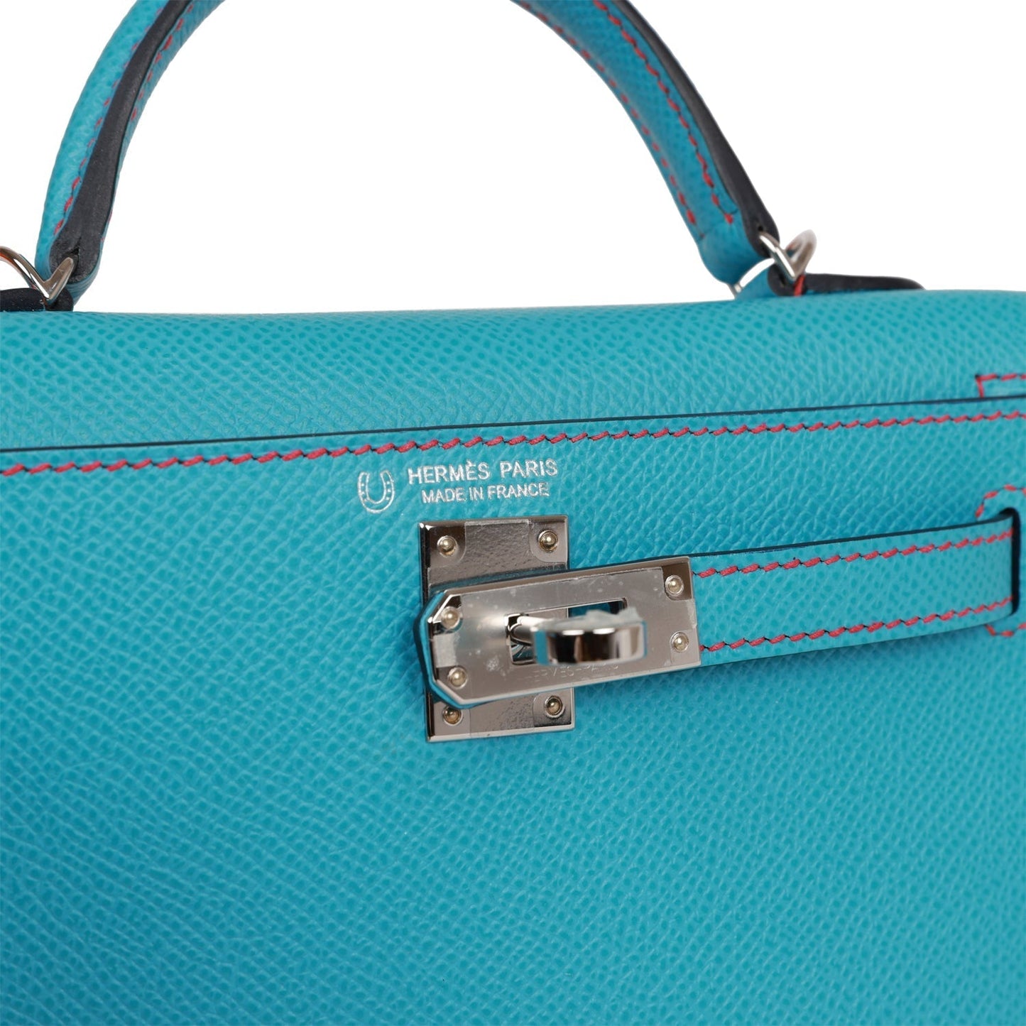 Hermes Special Order (HSS) Kelly Sellier 20 Bleu du Nord and Bougainvillea Epsom Palladium Hardware