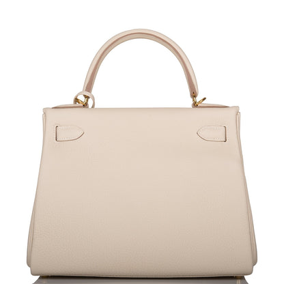 Hermes Kelly Retourne 28 Craie Togo Gold Hardware