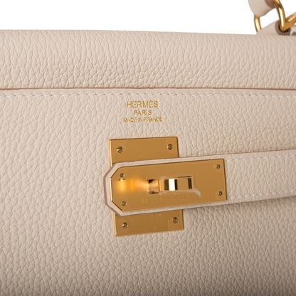 Hermes Kelly Retourne 28 Craie Togo Gold Hardware