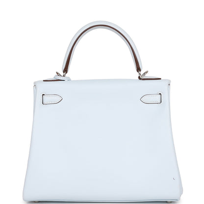 Hermes Kelly Retourne 25 Bleu Brume Swift Palladium Hardware