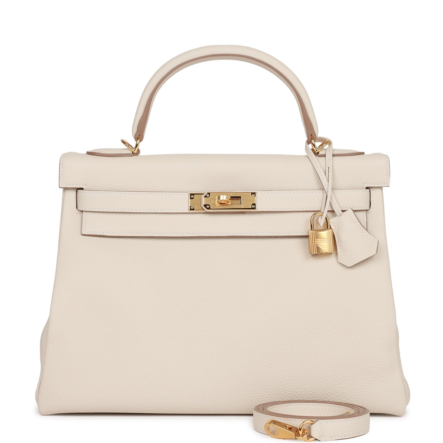 Hermes Kelly Retourne 32 Craie Togo Gold Hardware