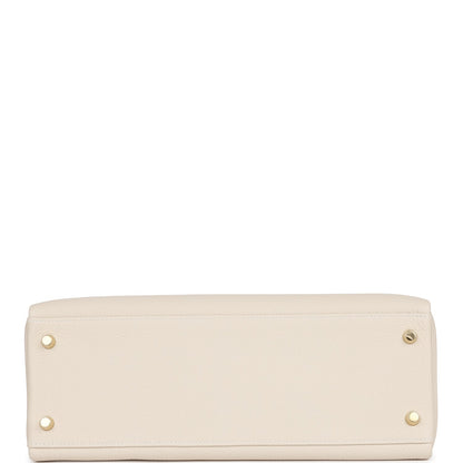 Hermes Kelly Retourne 32 Craie Togo Gold Hardware