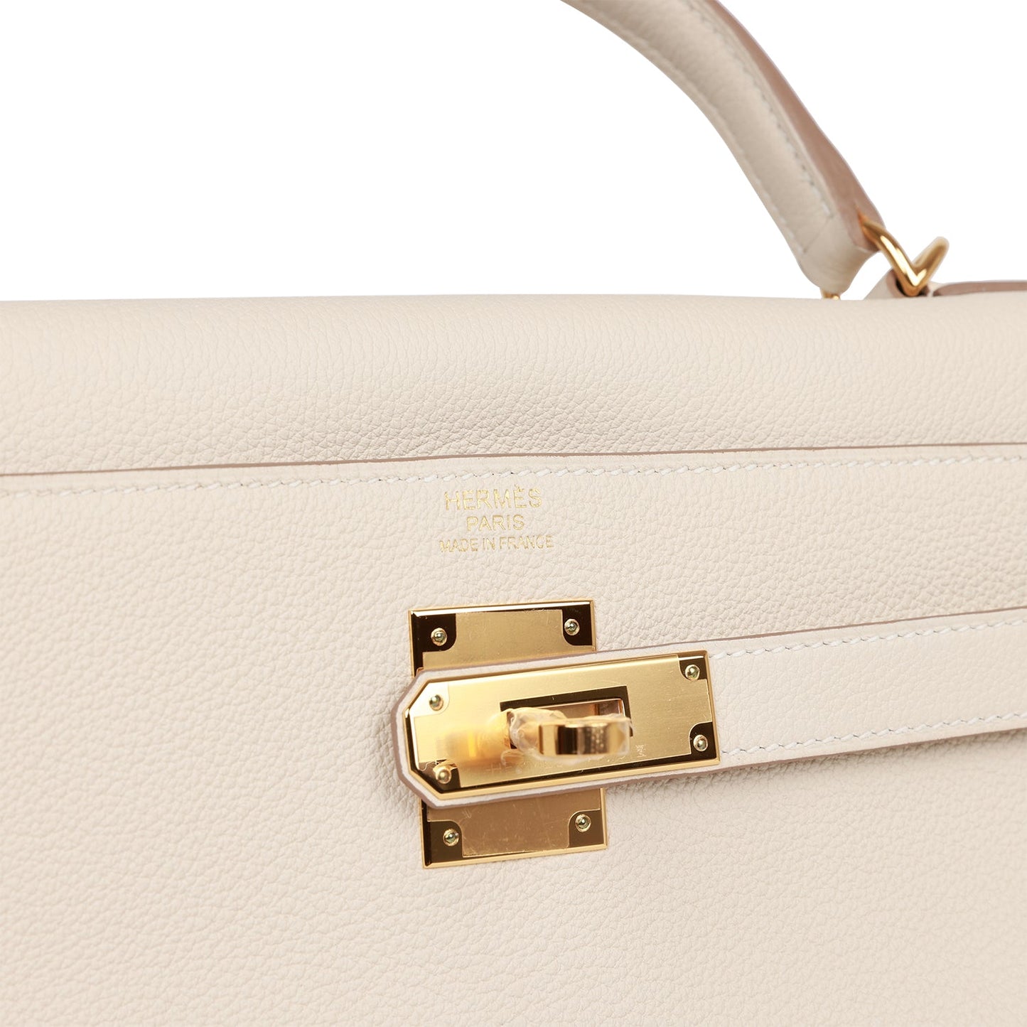 Hermes Kelly Retourne 32 Craie Togo Gold Hardware