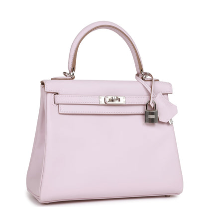 Hermes Kelly Retourne 25 Mauve Pale Swift Palladium Hardware