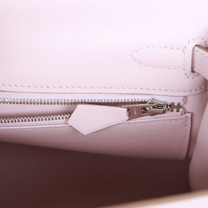 Hermes Kelly Retourne 25 Mauve Pale Swift Palladium Hardware