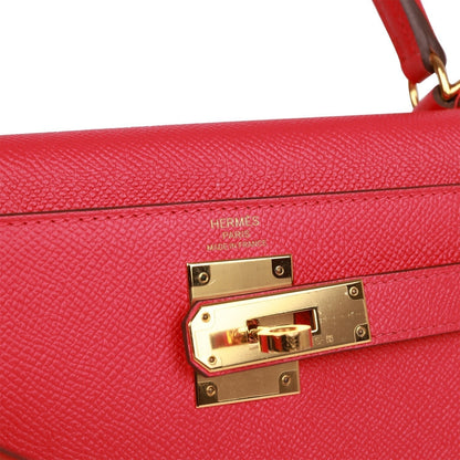 d Hermes Kelly Sellier 28 Rose Extreme Epsom Gold Hardware