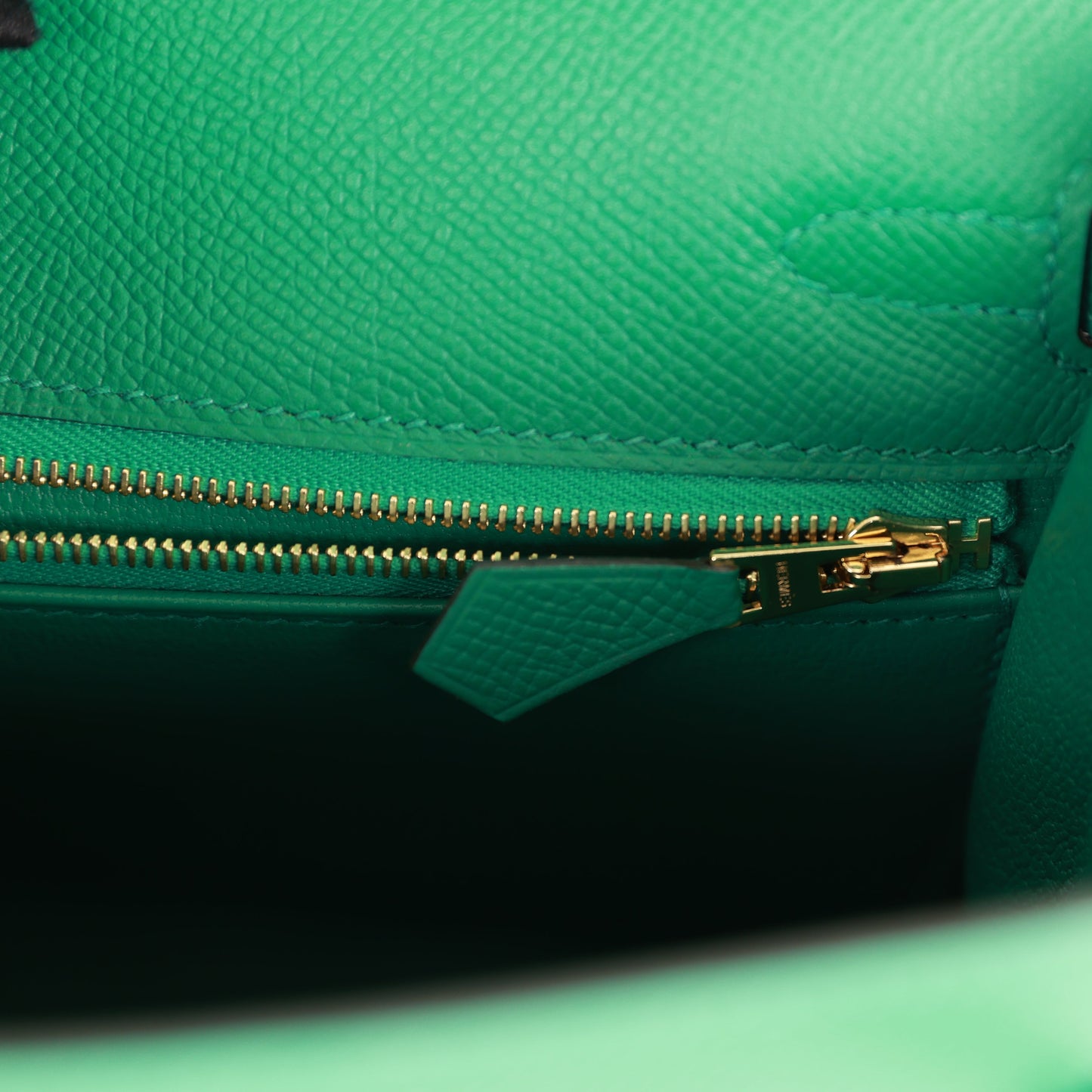 Hermes Kelly Sellier 25 Vert Vertigo Epsom Gold Hardware