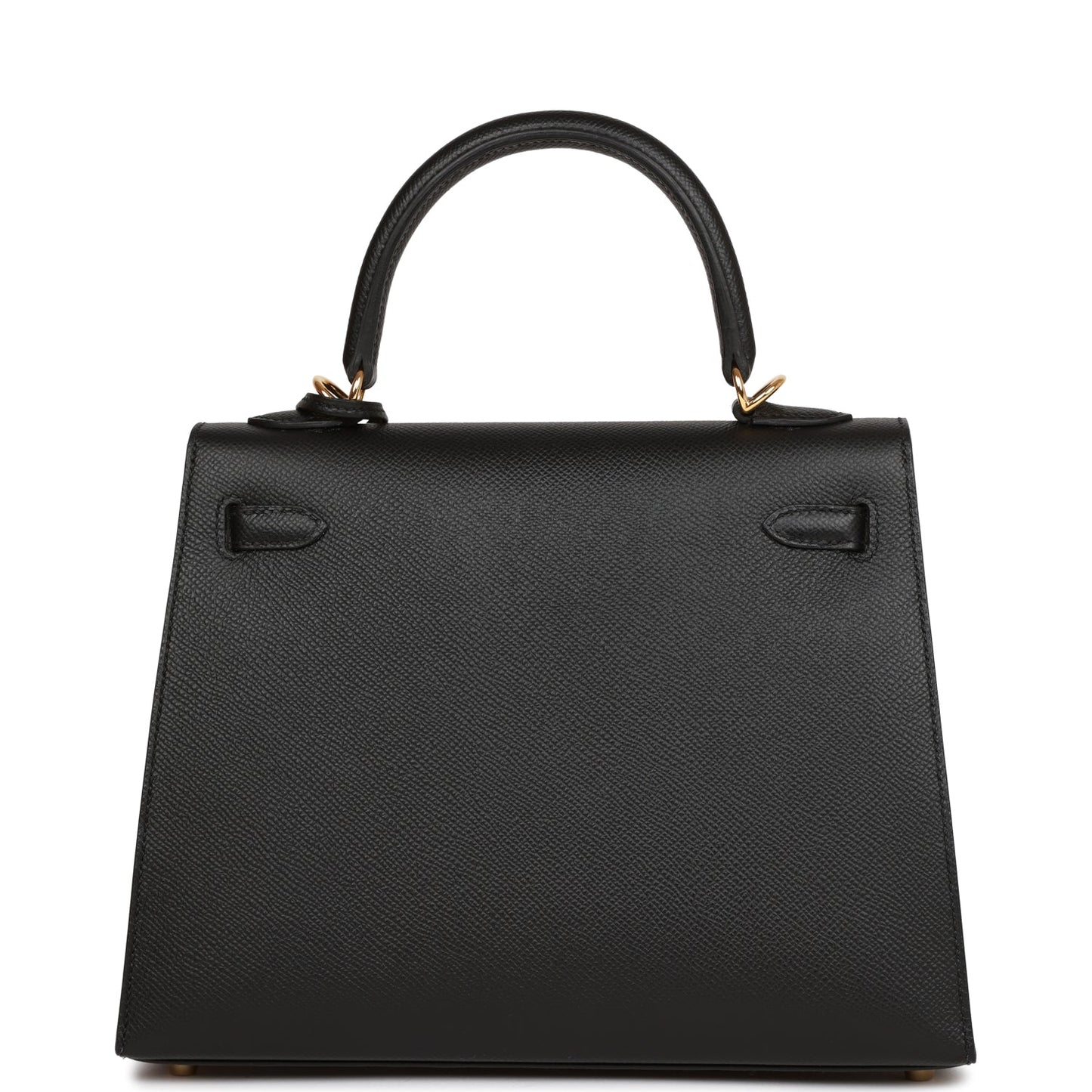 Hermes Kelly Sellier 25 Black Epsom  Gold Hardware