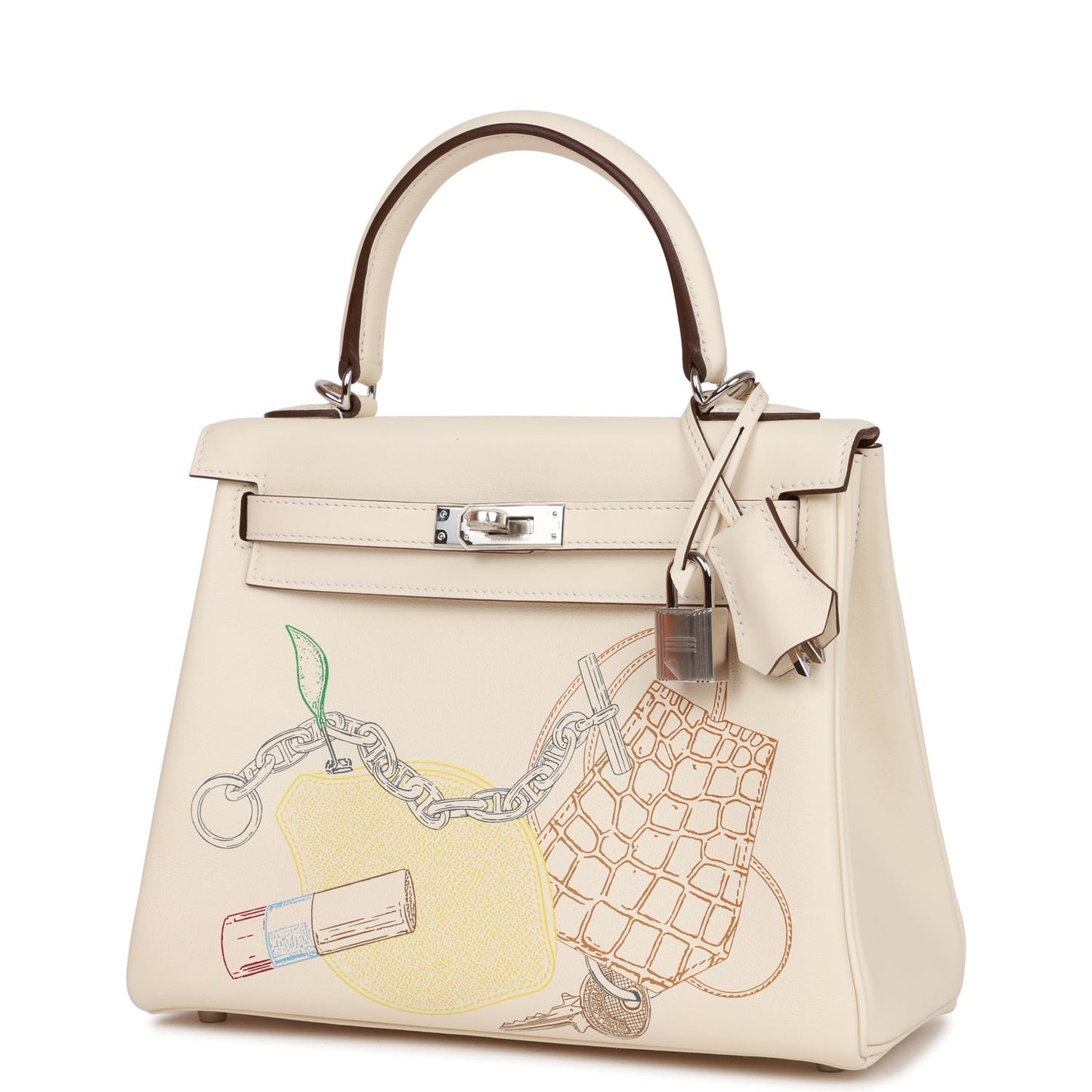 Hermes Kelly Retourne 25 In & Out Nata Swift Palladium Hardware