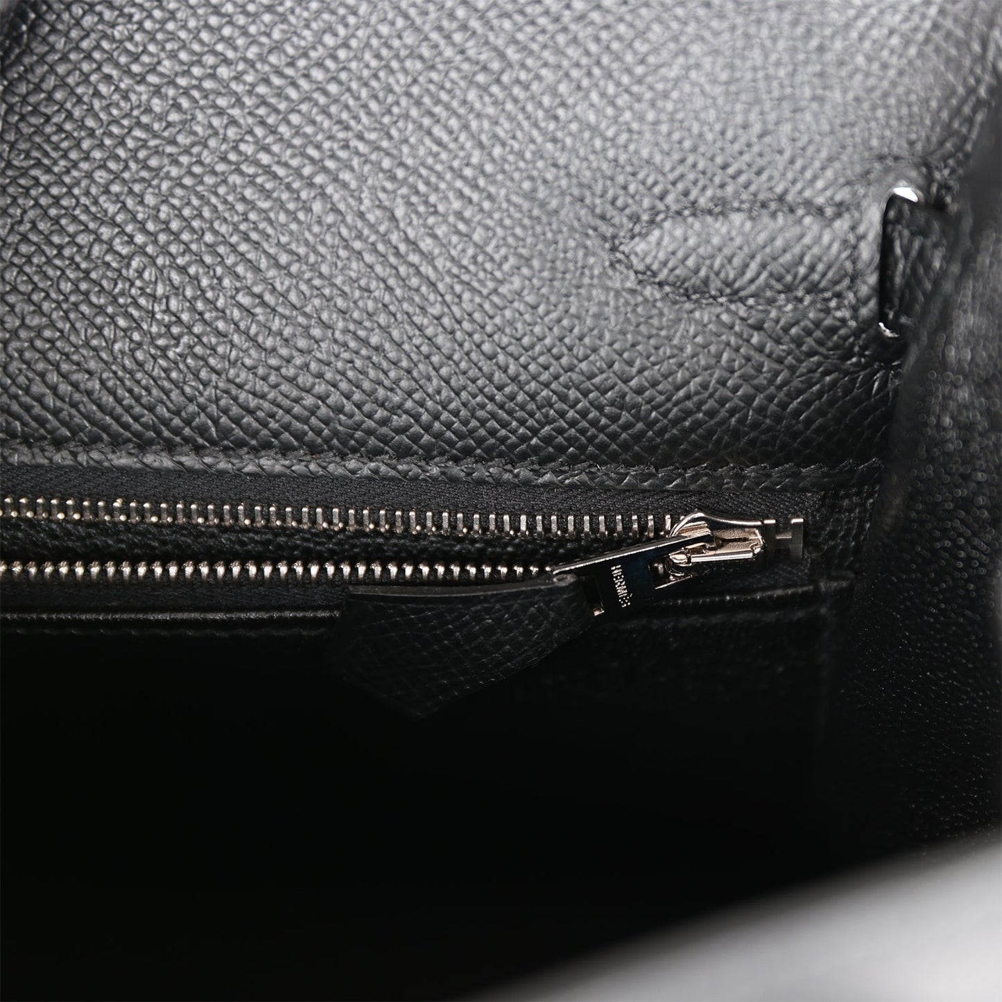 Hermes Kelly Sellier 25 Black Epsom Palladium Hardware