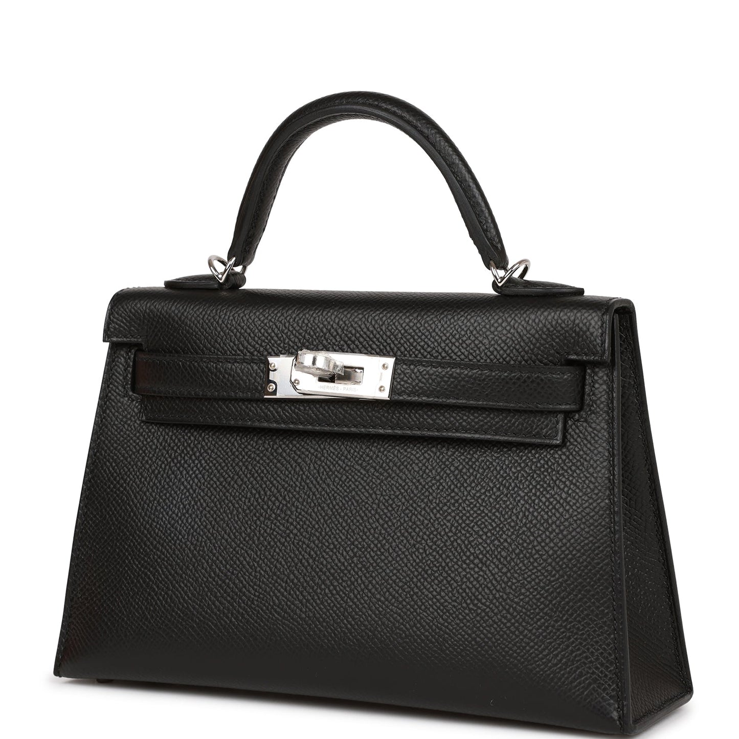 Hermes Kelly Sellier 20 Black Epsom Palladium Hardware