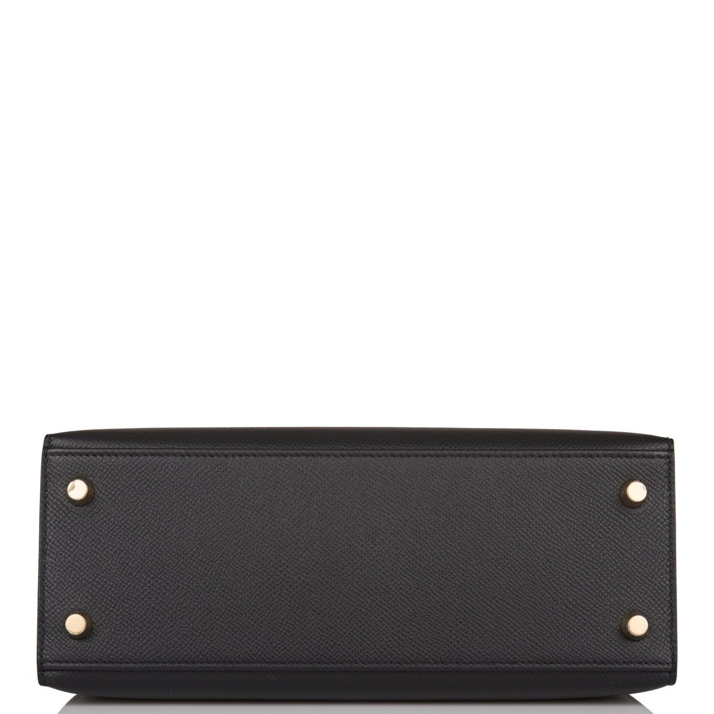 Hermes Kelly Sellier 25 Black Epsom Gold Hardware