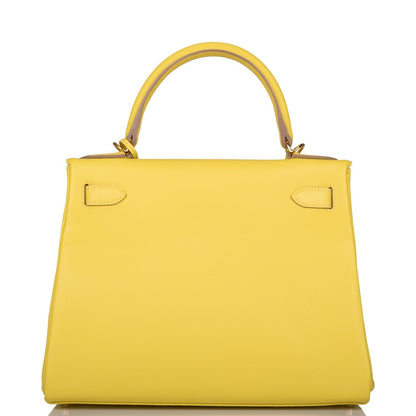 Hermes Kelly Retourne 28 Lime Evercolor Gold Hardware