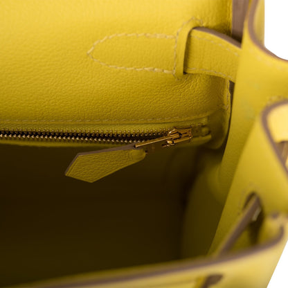 Hermes Kelly Retourne 28 Lime Evercolor Gold Hardware