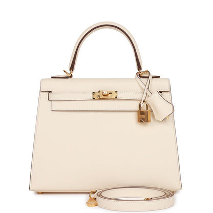 Hermes Kelly Sellier 25 Nata Epsom Gold Hardware