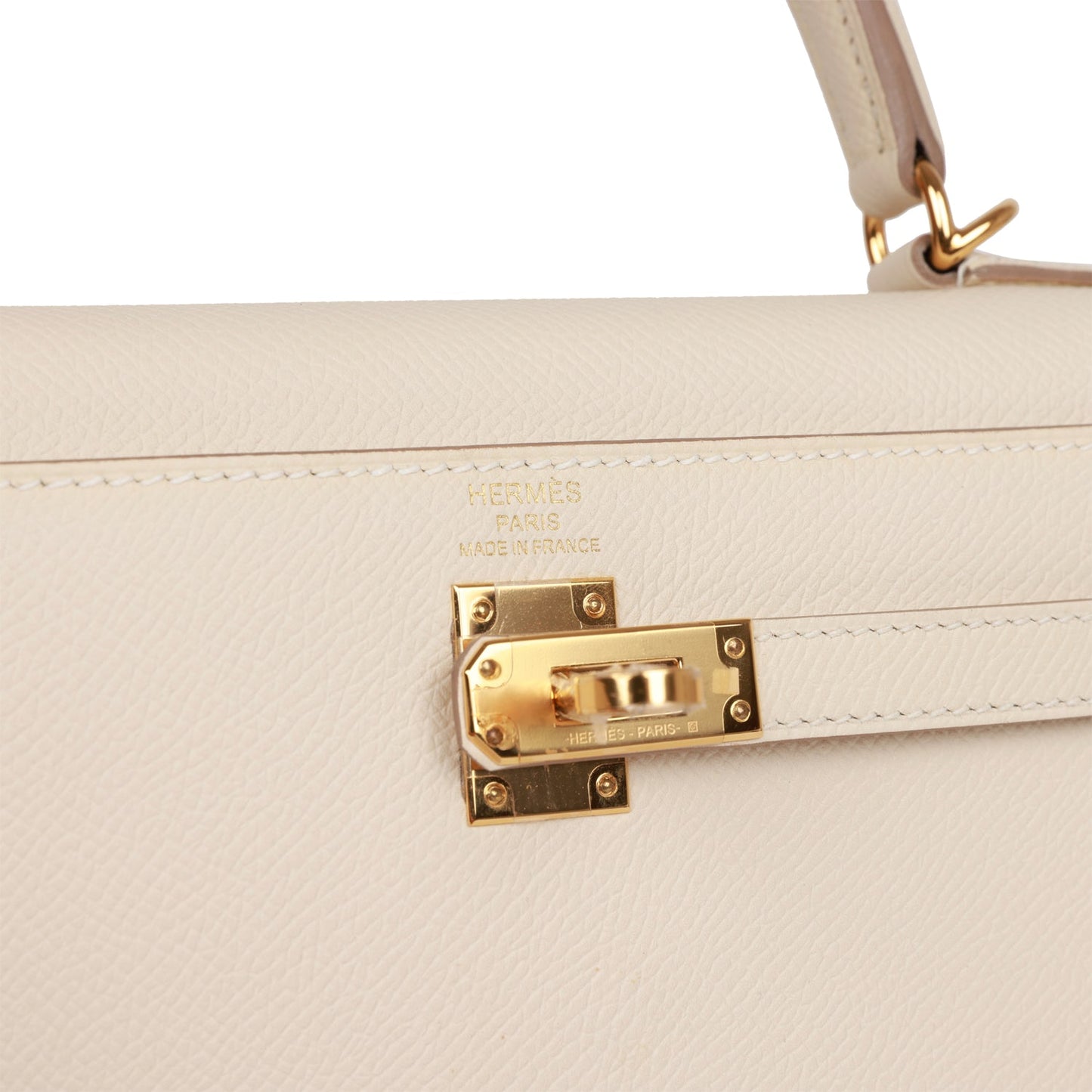 Hermes Kelly Sellier 25 Craie Epsom Gold Hardware