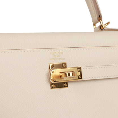 Hermes Kelly Sellier 25 Craie Epsom Gold Hardware