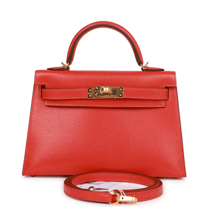 Hermes Kelly 20 Capucine Chevre Gold Hardware