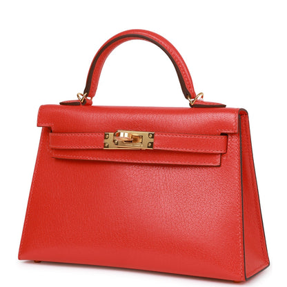 Hermes Kelly 20 Capucine Chevre Gold Hardware