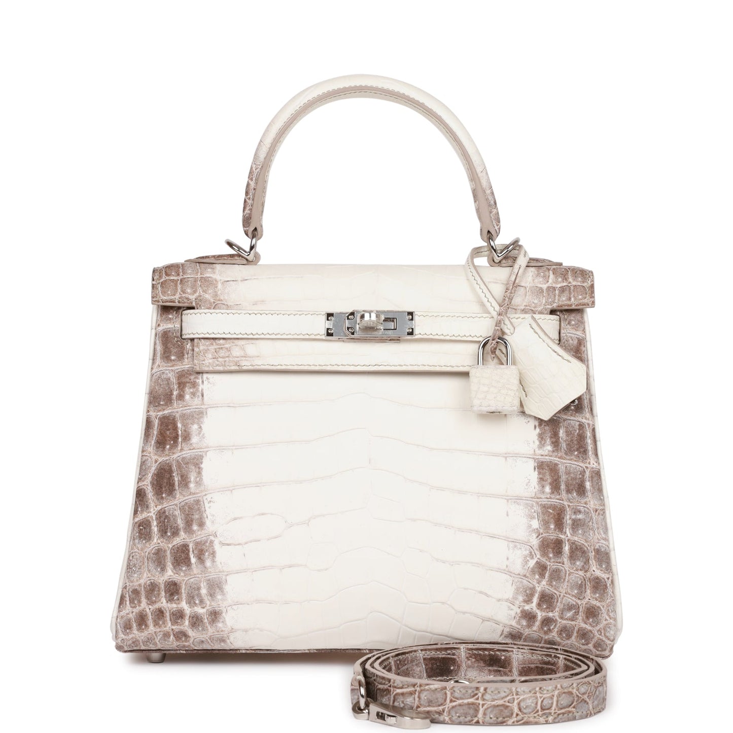 Hermes Kelly Retourne 25 Himalaya Niloticus Crocodile Palladium Hardware