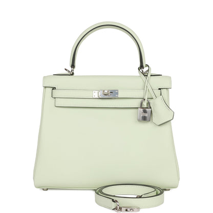 Hermes Kelly Retourne 25 Vert Fizz Swift Palladium Hardware