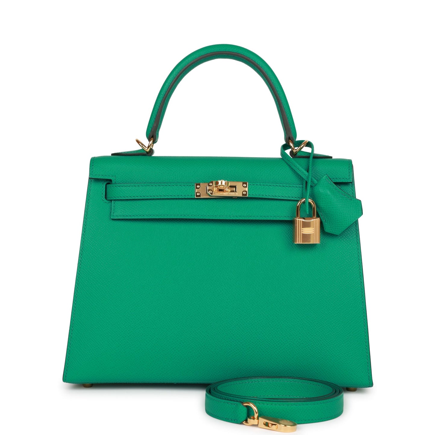 Hermes Kelly Sellier 25 Vert Jade Epsom Gold Hardware