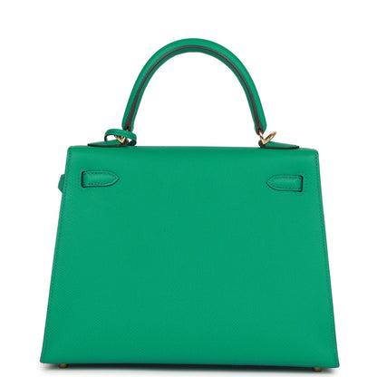 Hermes Kelly Sellier 25 Vert Jade Epsom Gold Hardware