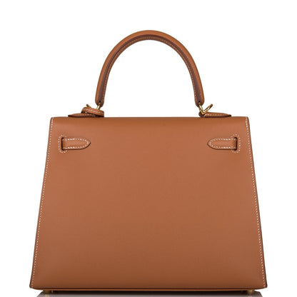 Hermes Kelly Sellier 25 Gold Epsom Gold Hardware