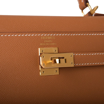 Hermes Kelly Sellier 25 Gold Epsom Gold Hardware