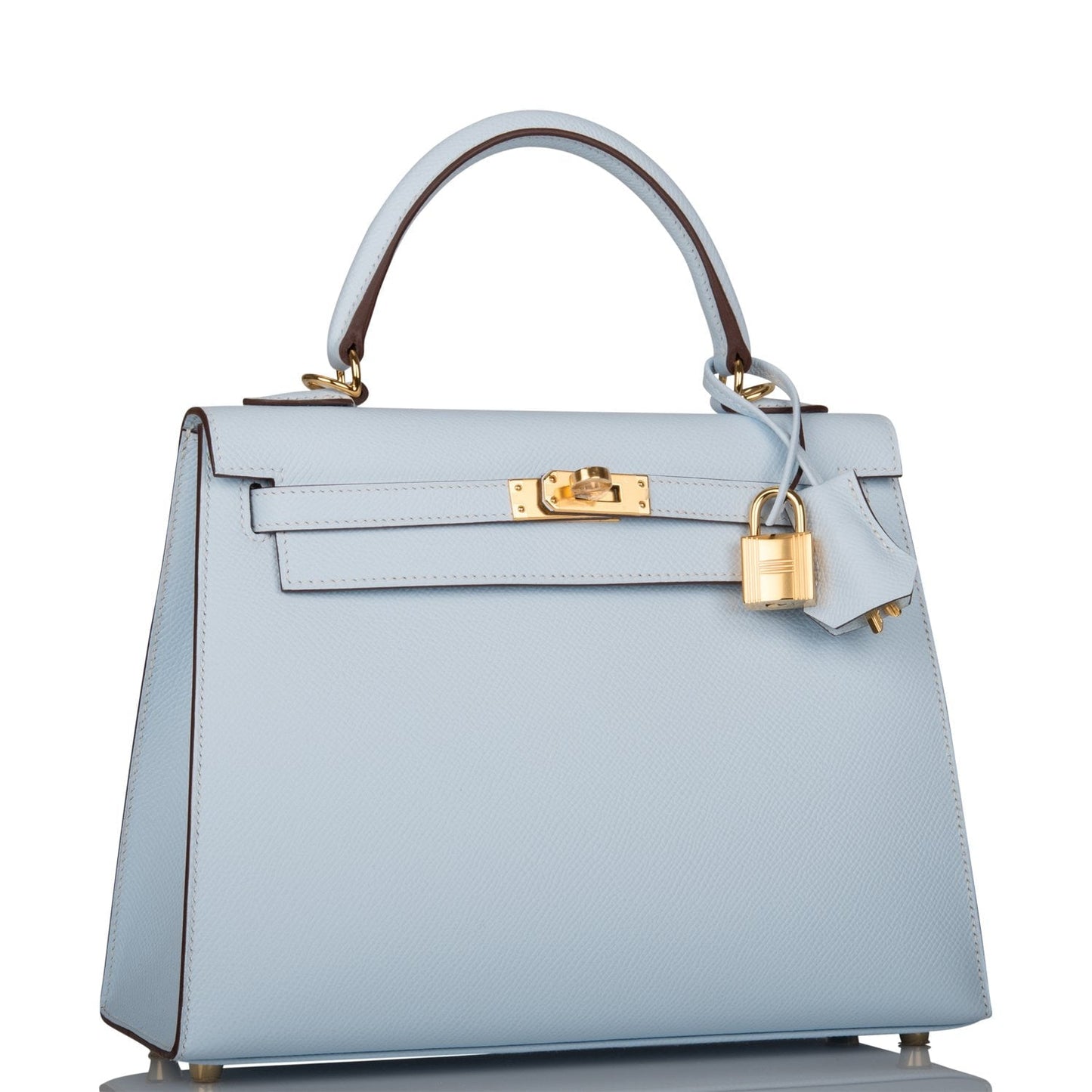 Hermes Kelly Sellier 25 Bleu Brume Epsom Gold Hardware