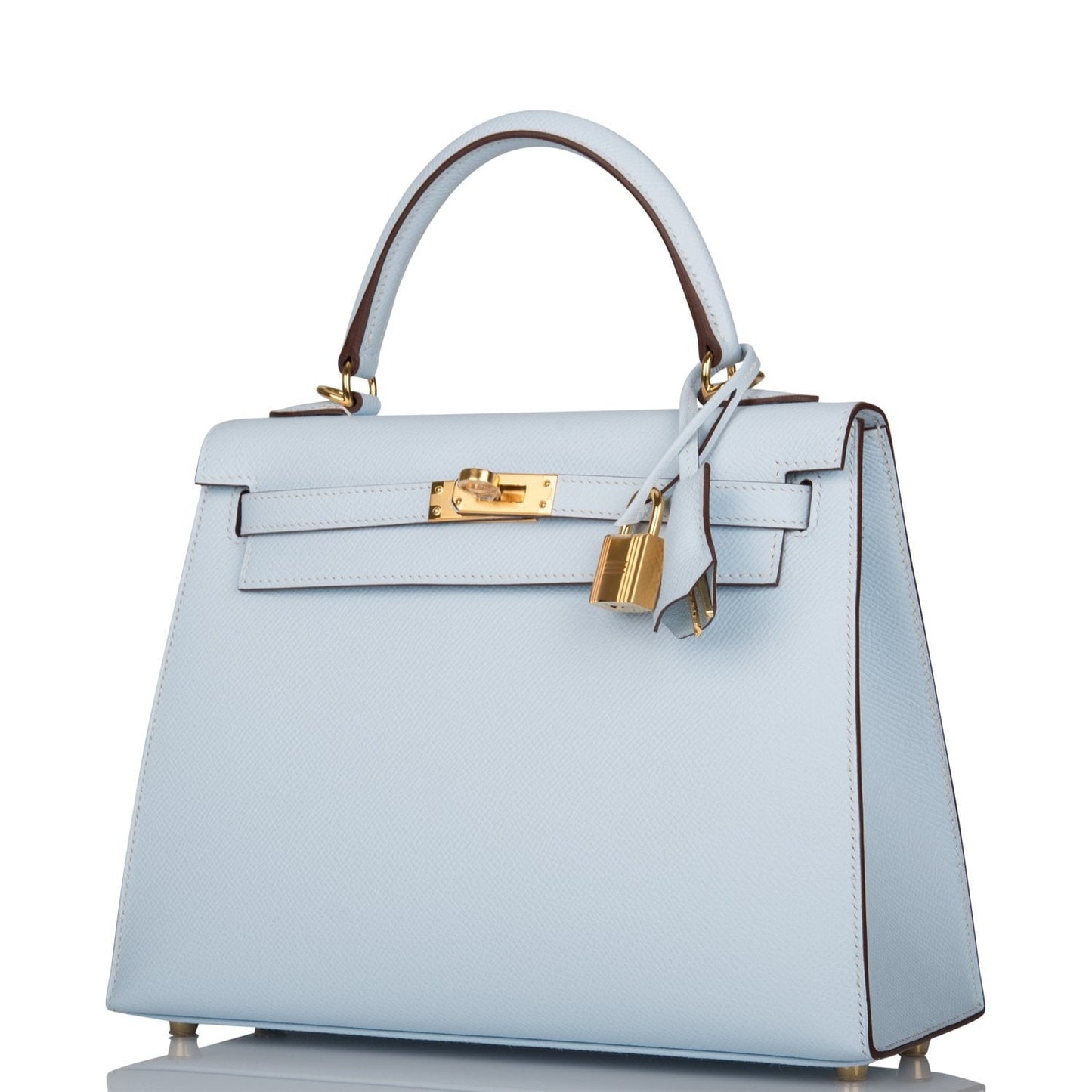 Hermes Kelly Sellier 25 Bleu Brume Epsom Gold Hardware