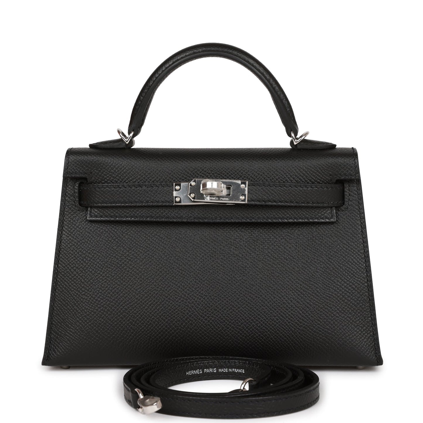 Hermes Kelly Sellier 20 Black Epsom Palladium Hardware