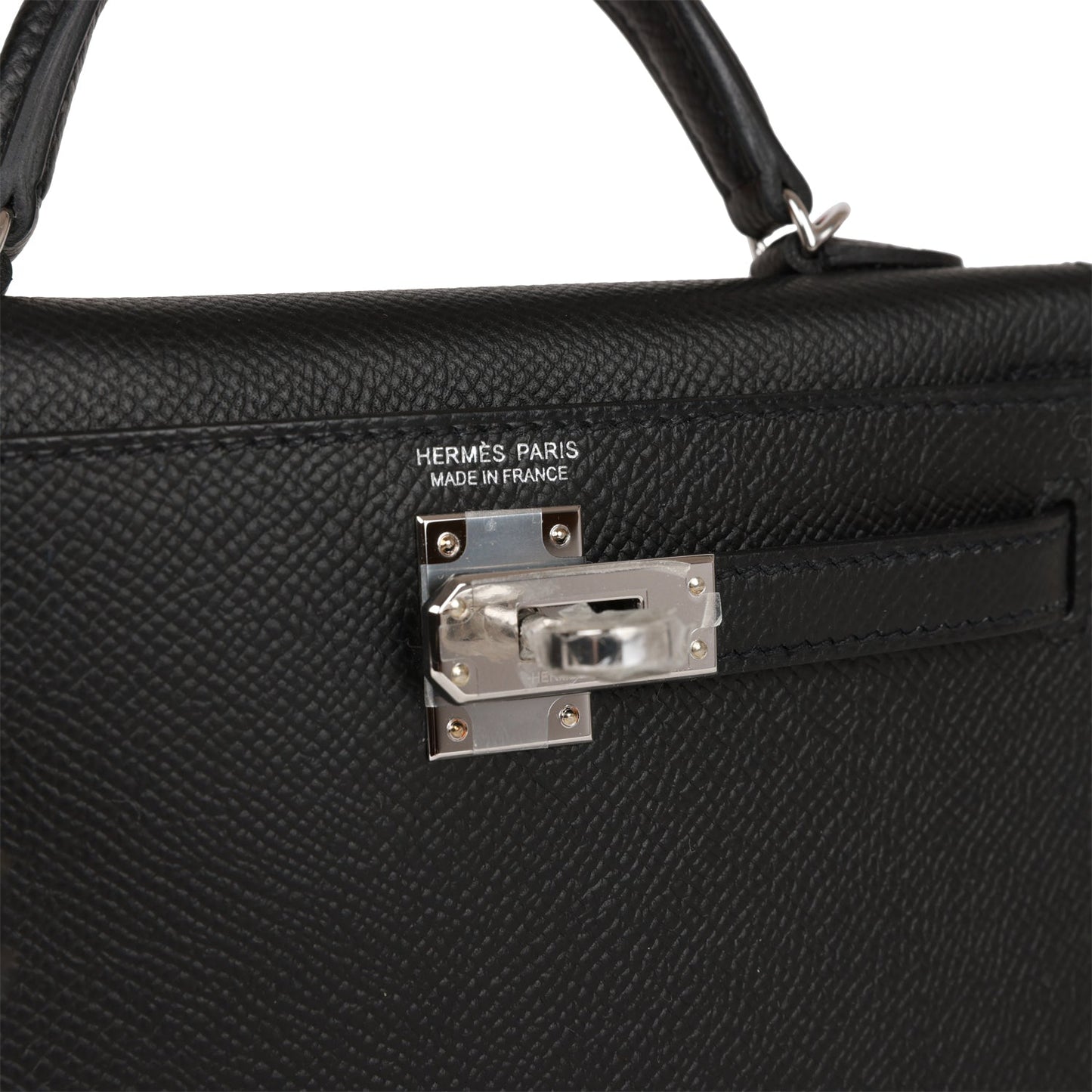 Hermes Kelly Sellier 20 Black Epsom Palladium Hardware