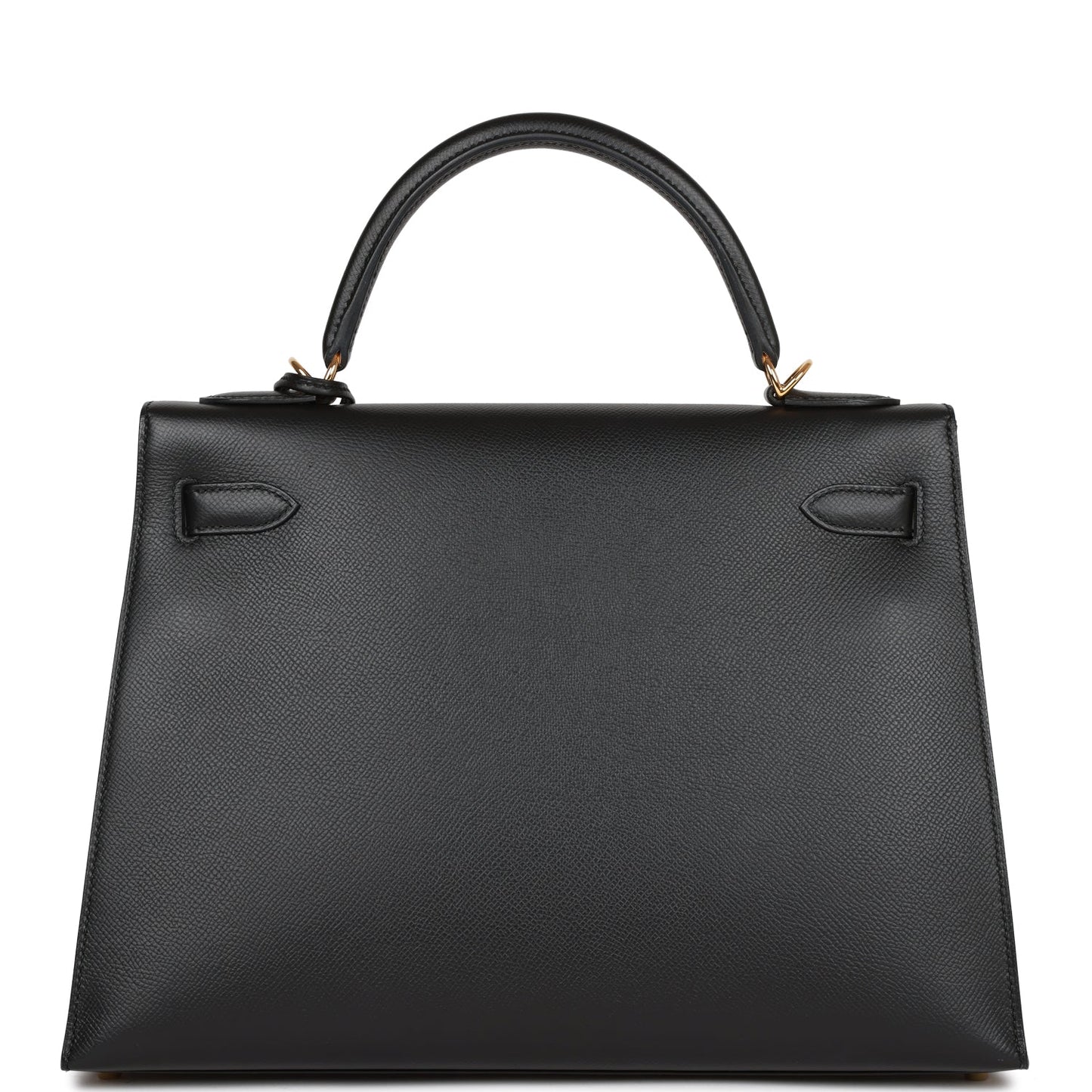 Hermes Kelly Sellier 32 Black Epsom Gold Hardware