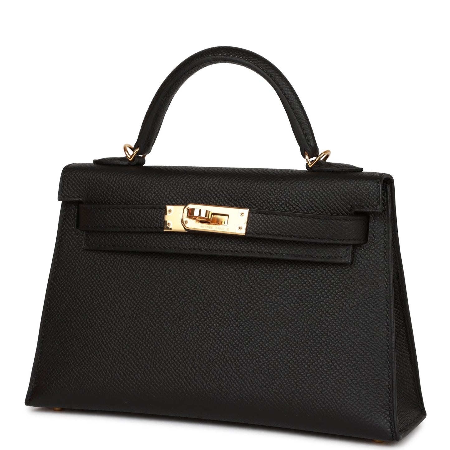 Hermes Kelly Sellier 20 Black Epsom Gold Hardware