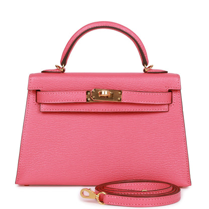 Hermes Kelly Sellier 20 Rose Lipstick Chèvre Gold Hardware