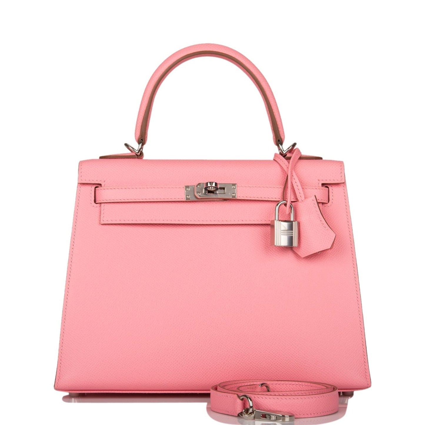 Hermes Kelly Sellier 25 Rose Confetti Epsom Palladium Hardware