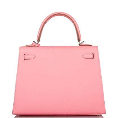 Hermes Kelly Sellier 25 Rose Confetti Epsom Palladium Hardware