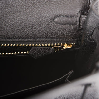 Hermes Kelly Retourne 25 Black Togo Gold Hardware