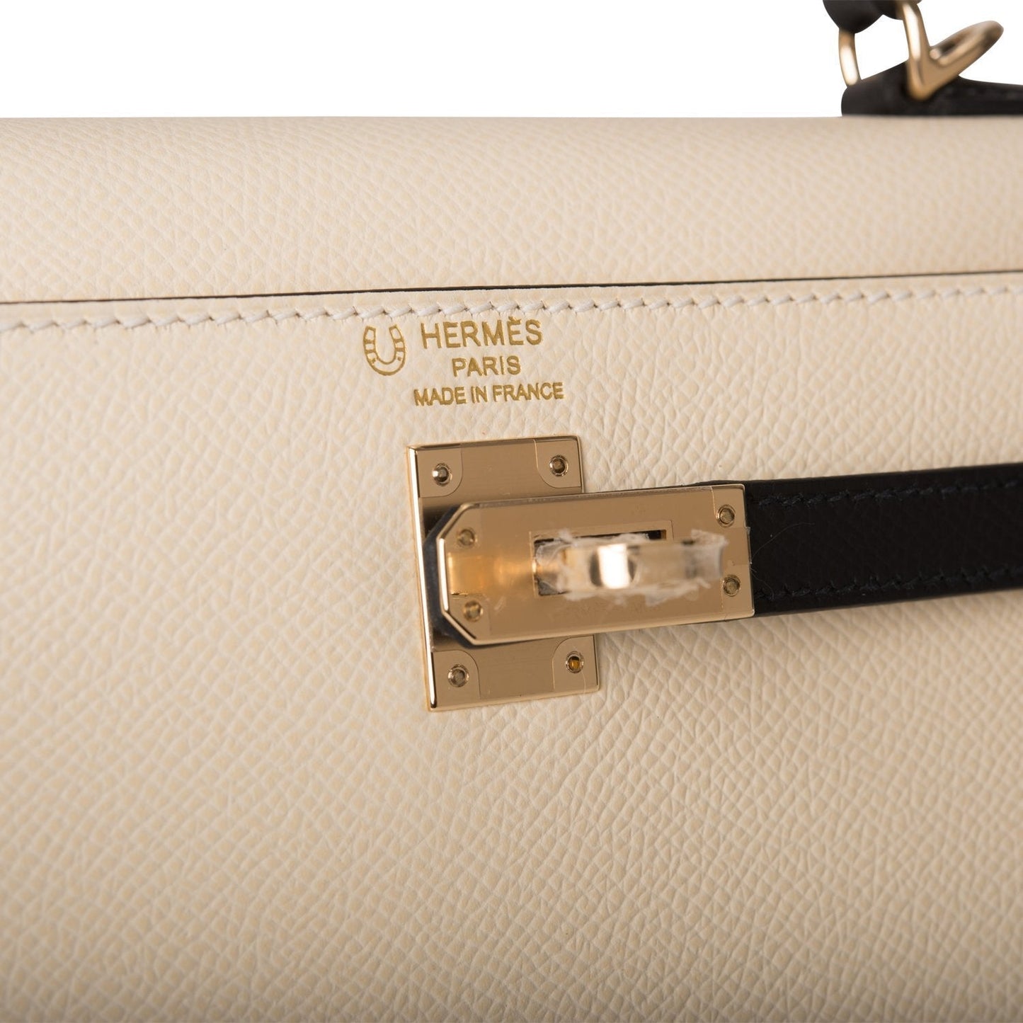 Hermes Special Order (HSS) Kelly Sellier 25 Nata and Black Epsom Permabrass Hardware