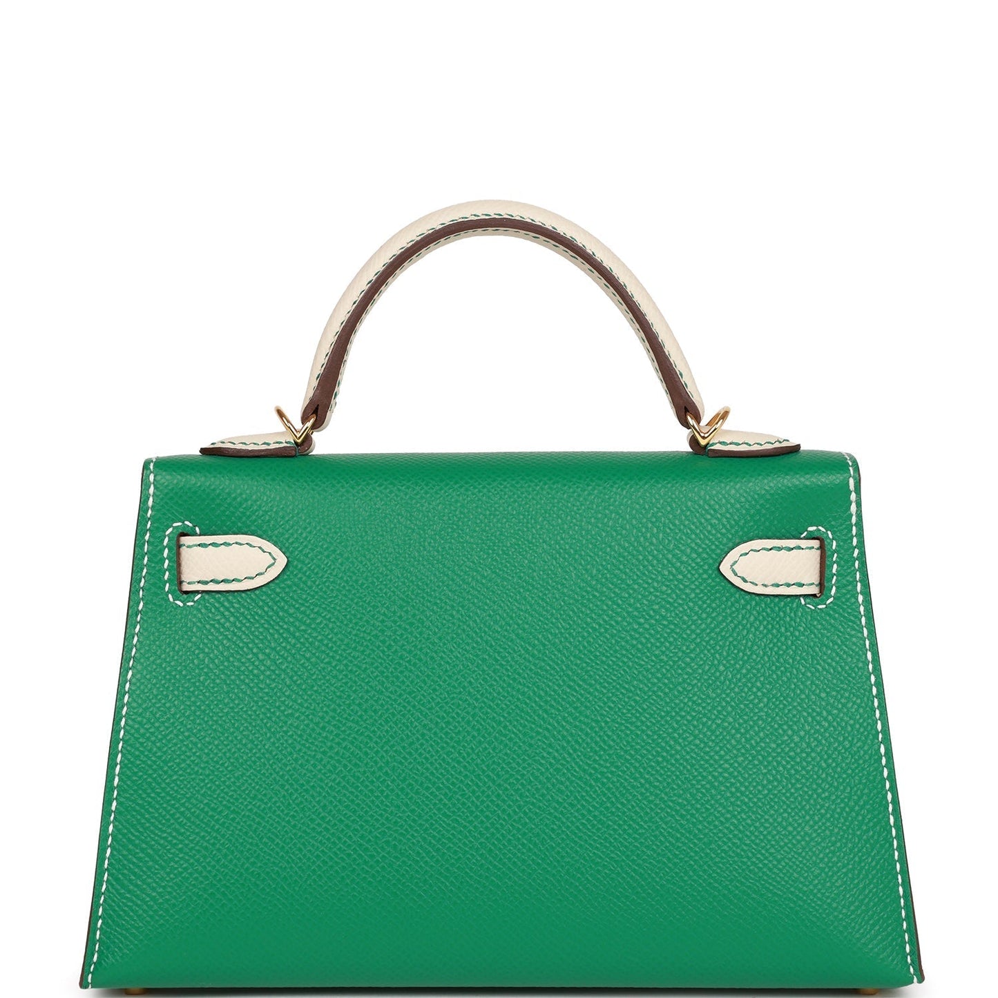 Hermes Special Order (HSS) Kelly Sellier 20 Vert Jade and Craie Epsom Gold Hardware