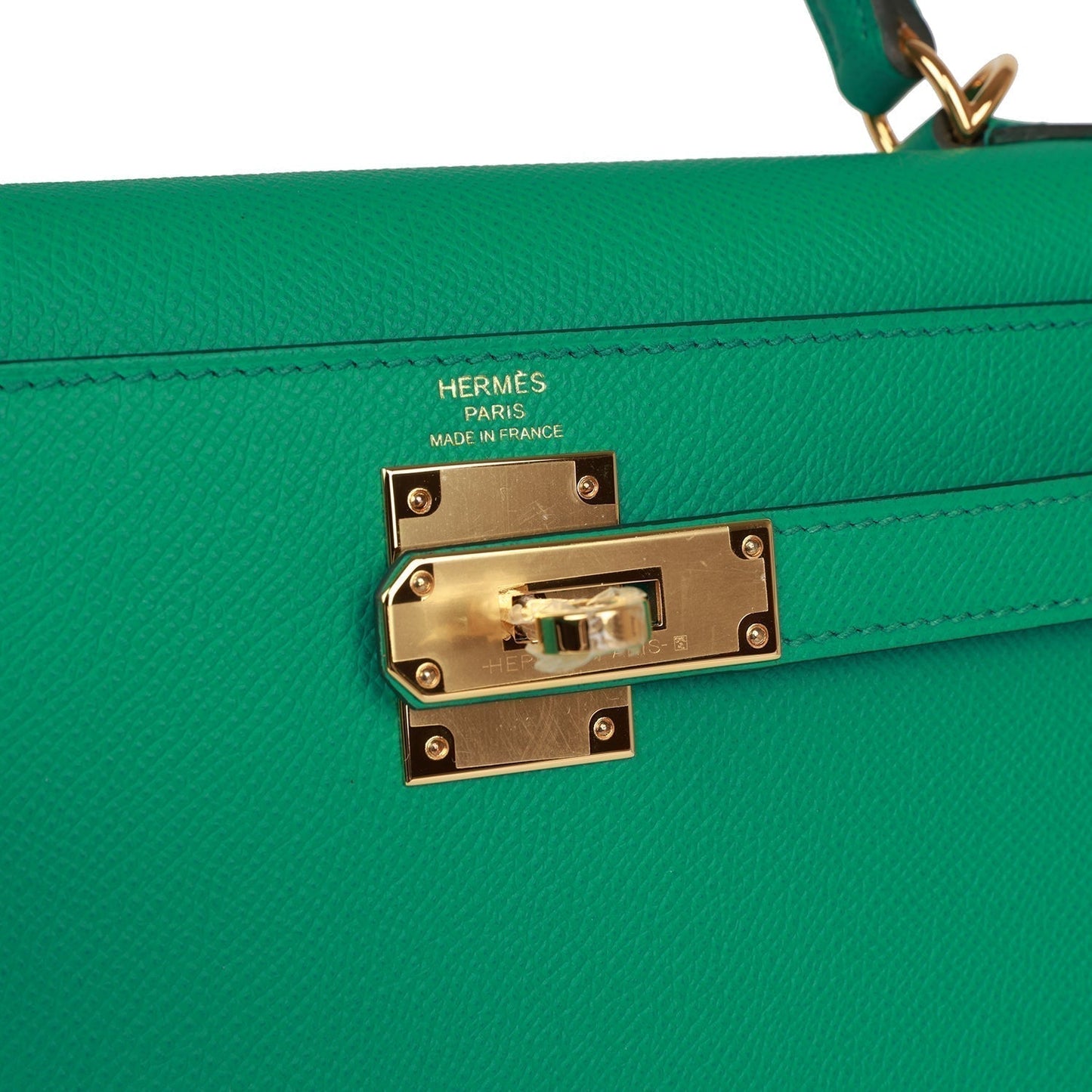 Hermes Kelly Sellier 28 Vert Jade Epsom Gold Hardware