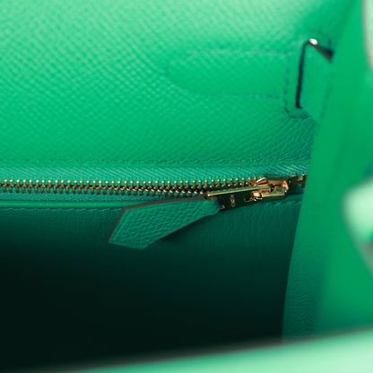 Hermes Kelly Sellier 28 Vert Jade Epsom Gold Hardware