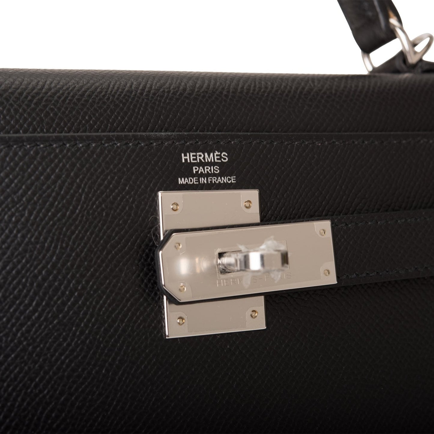 Hermes Kelly Sellier 28 Black Epsom Palladium Hardware