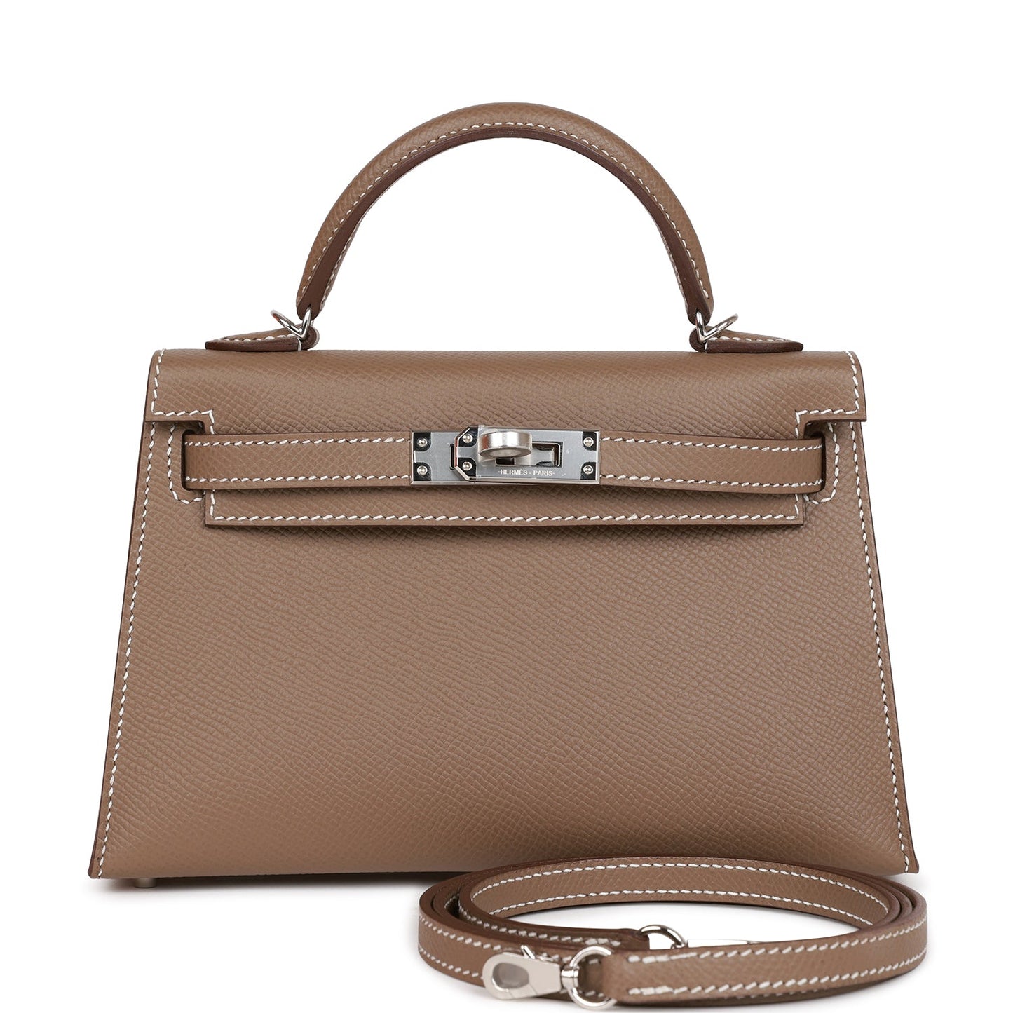 Hermes Kelly Sellier 20 Etoupe Epsom Palladium Hardware